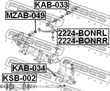 Febest KAB-034 - Suspensión, Brazo oscilante www.parts5.com