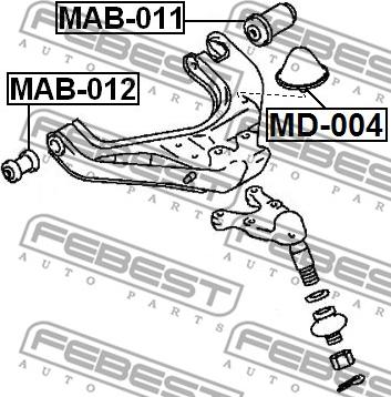 Febest MD-004 - Bump Stop, steering knuckle www.parts5.com