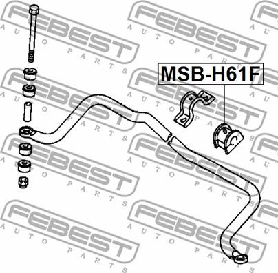 Febest MSB-H61W - Bearing Bush, stabiliser www.parts5.com