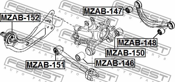 Febest MZAB-148 - Bush of Control / Trailing Arm www.parts5.com