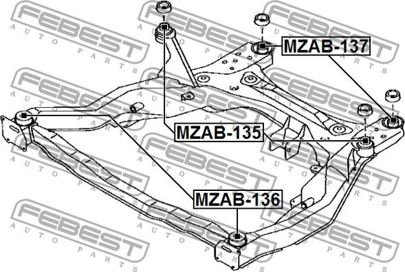 Febest MZAB-137 - Suspensión, cuerpo del eje www.parts5.com