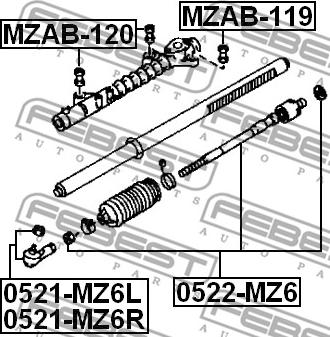 Febest MZAB-120 - Mounting, steering gear www.parts5.com