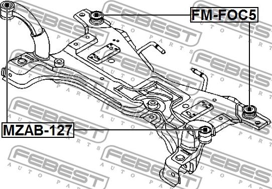 Febest MZAB-127 - Suspensión, cuerpo del eje www.parts5.com