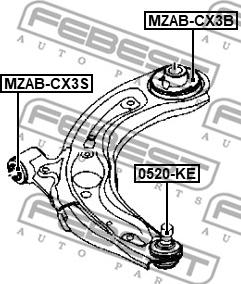 Febest MZAB-CX3B - Suport,trapez www.parts5.com