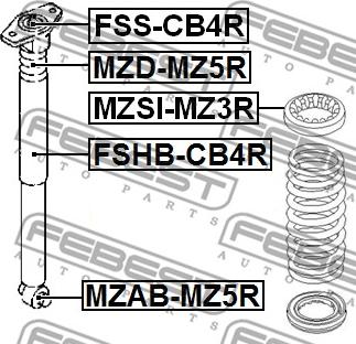 Febest MZAB-MZ5R - Υποδοχή, αμορτισέρ www.parts5.com