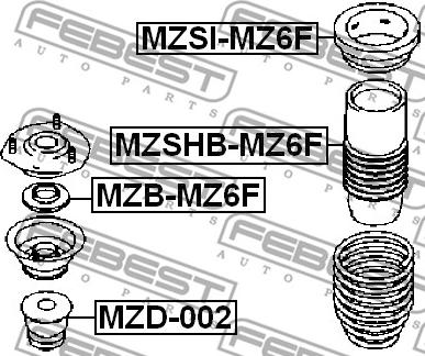 Febest MZSHB-MZ6F - Bouchon de protection / soufflet, amortisseur www.parts5.com