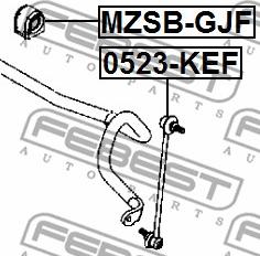 Febest MZSB-GJF - Bearing Bush, stabiliser www.parts5.com