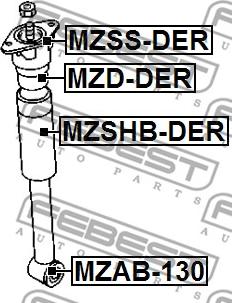 Febest MZSS-DER - Top Strut Mounting www.parts5.com