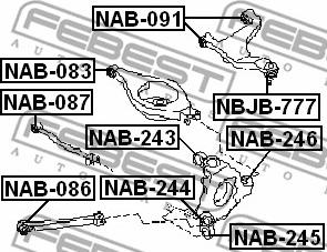 Febest NAB-091 - Suspensión, Brazo oscilante www.parts5.com