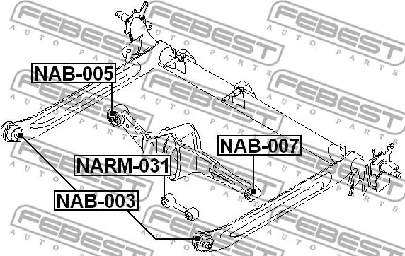 Febest NAB-007 - Bush of Control / Trailing Arm parts5.com