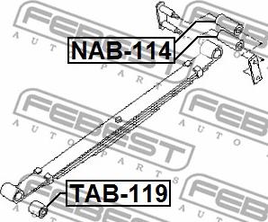 Febest NAB-114 - Bush, leaf spring parts5.com