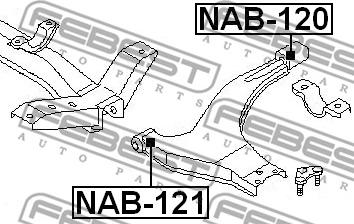 Febest NAB-120 - Bush of Control / Trailing Arm parts5.com