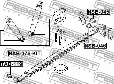 Febest NAB-376-KIT - Mounting Kit, shock absorber www.parts5.com