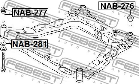 Febest NAB-276 - Kinnitus,sillatala www.parts5.com