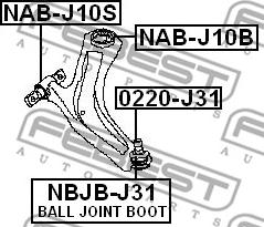 Febest NAB-J10S - Uložení, řídicí mechanismus www.parts5.com