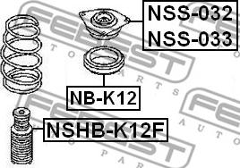 Febest NSS-033 - Опора стойки амортизатора, подушка www.parts5.com