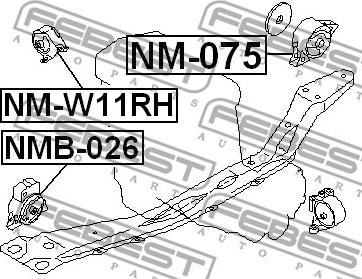 Febest NM-075 - Holder, engine mounting www.parts5.com