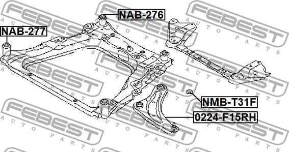 Febest NMB-T31F - Mounting, axle beam parts5.com