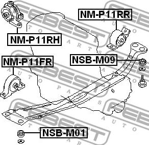 Febest NM-P11FR - Holder, engine mounting www.parts5.com