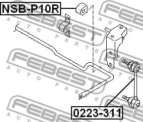 Febest NSB-P10R - Bearing Bush, stabiliser www.parts5.com