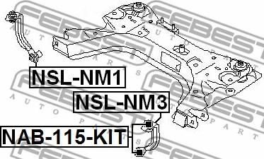 Febest NSL-NM3 - Holder, subframe / aggregate carrier www.parts5.com