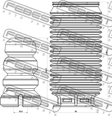 Febest OPSHB-MOVBF-KIT - Porvédő készlet, lengéscsillapító www.parts5.com