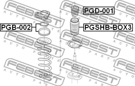 Febest PGB-002 - Valivé lożisko ulożenia tlmiča www.parts5.com