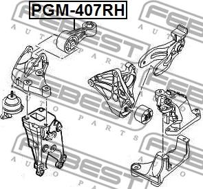 Febest PGM-407RH - Holder, engine mounting parts5.com