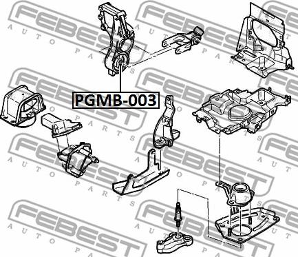 Febest PGMB-003 - Uležištenje, motor www.parts5.com