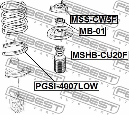 Febest PGSI-4007LOW - Spring Cap www.parts5.com