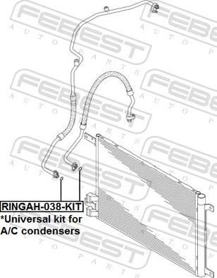 Febest RINGAH-038-KIT - Seal Ring, air conditioning system line www.parts5.com