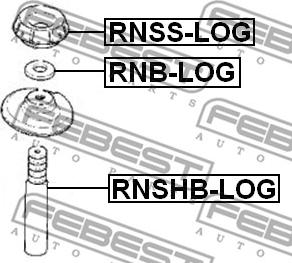 Febest RNB-LOG - Top Strut Mounting parts5.com