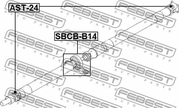 Febest SBCB-B14 - Yataklama, kardan mili www.parts5.com