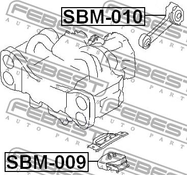 Febest SBM-009 - Έδραση, κινητήρας www.parts5.com