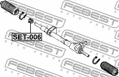 Febest SET-006 - Ремонтен комплект, аксиален шарнир на напречна кормилна щанг www.parts5.com