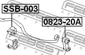 Febest SSB-003 - Čaura ležaja, stabilizator www.parts5.com