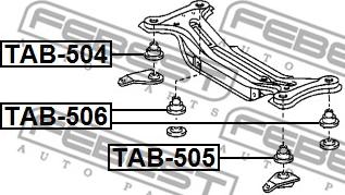 Febest TAB-505 - Mounting, support frame / engine carrier www.parts5.com