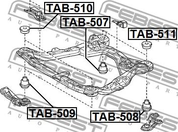 Febest TAB-511 - Mounting, support frame / engine carrier www.parts5.com