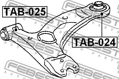 Febest TAB-025 - Uležištenje, upravljač www.parts5.com