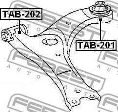 Febest TAB-201 - Сайлентблок, рычаг подвески колеса www.parts5.com