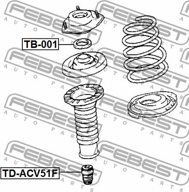 Febest TB-001 - Rolling Bearing, suspension strut support mounting parts5.com