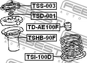 Febest TD-AE100F - Rubber Buffer, suspension www.parts5.com