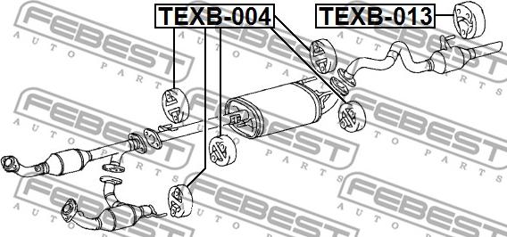 Febest TEXB-004 - Mounting Kit, exhaust system www.parts5.com