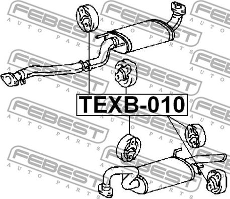 Febest TEXB-010 - Suport toba de esapament www.parts5.com