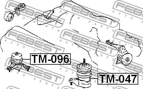 Febest TM-096 - Felfüggesztés, motor www.parts5.com