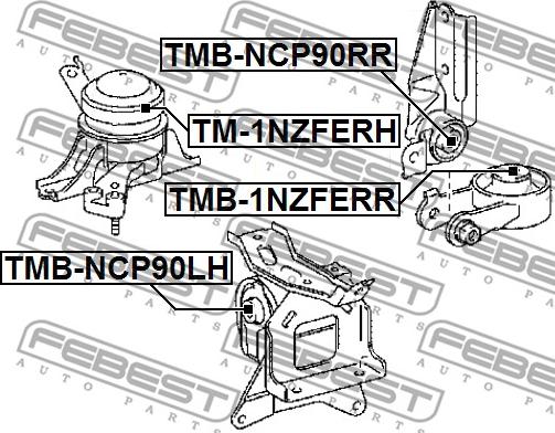 Febest TMB-NCP90RR - Soporte, motor www.parts5.com