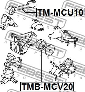 Febest TMB-MCV20 - Holder, engine mounting www.parts5.com