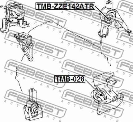 Febest TMB-ZZE142ATR - Vlezajenje, motor www.parts5.com