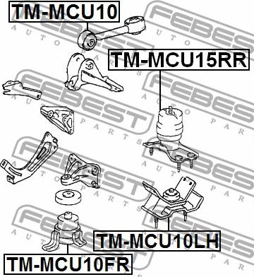 Febest TM-MCU15RR - REAR ENGINE MOUNT HYDRO www.parts5.com