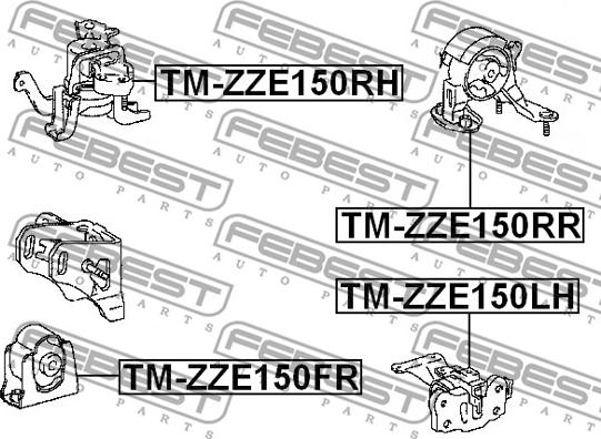 Febest TM-ZZE150RR - Holder, engine mounting www.parts5.com